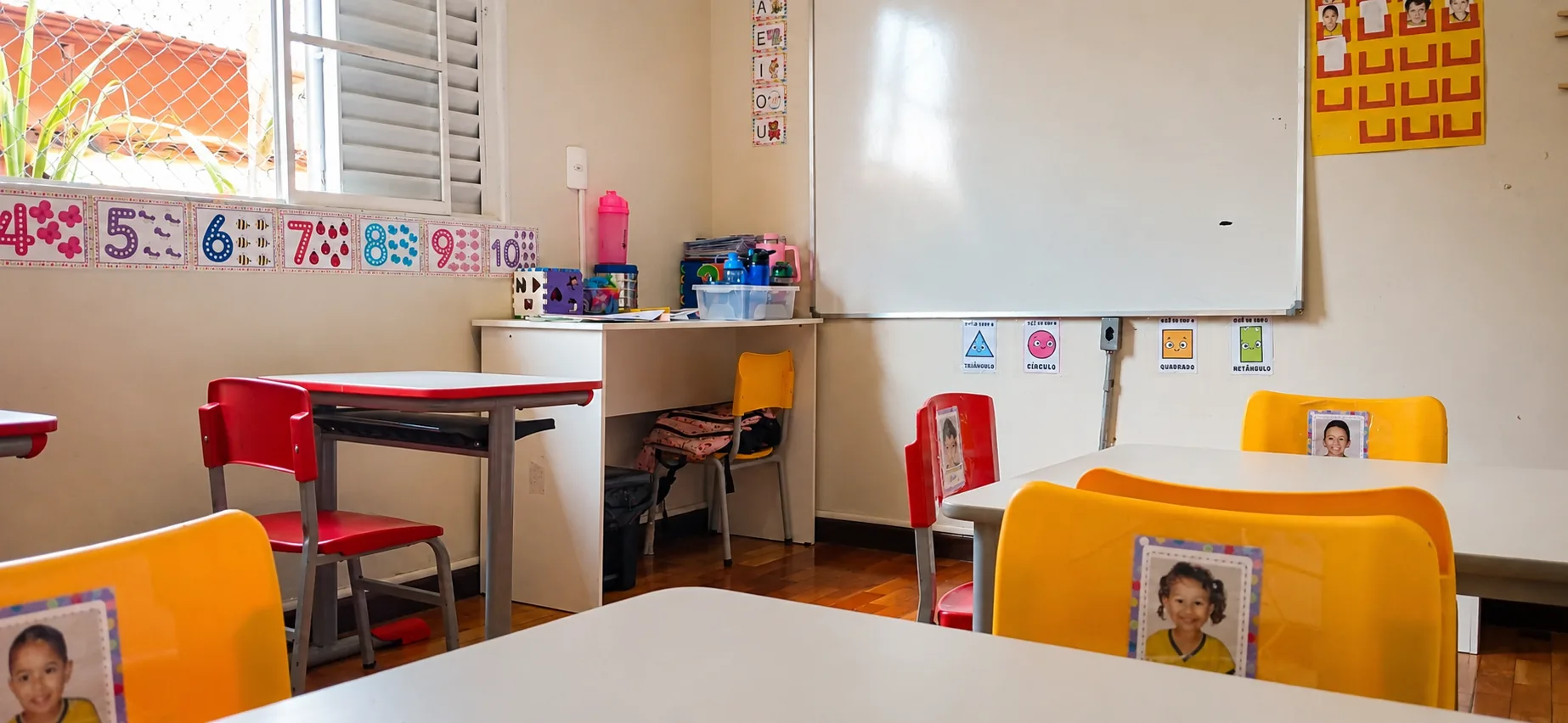 Sala de aula, visão do aluno, unidade CELD Lagoa Santa
